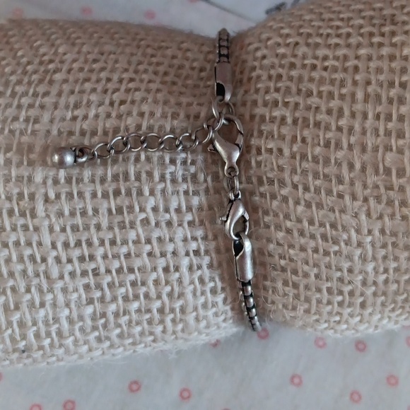 Silver Tone Multi Color Glass Slide Charm Bracelet - Picture 7 of 8